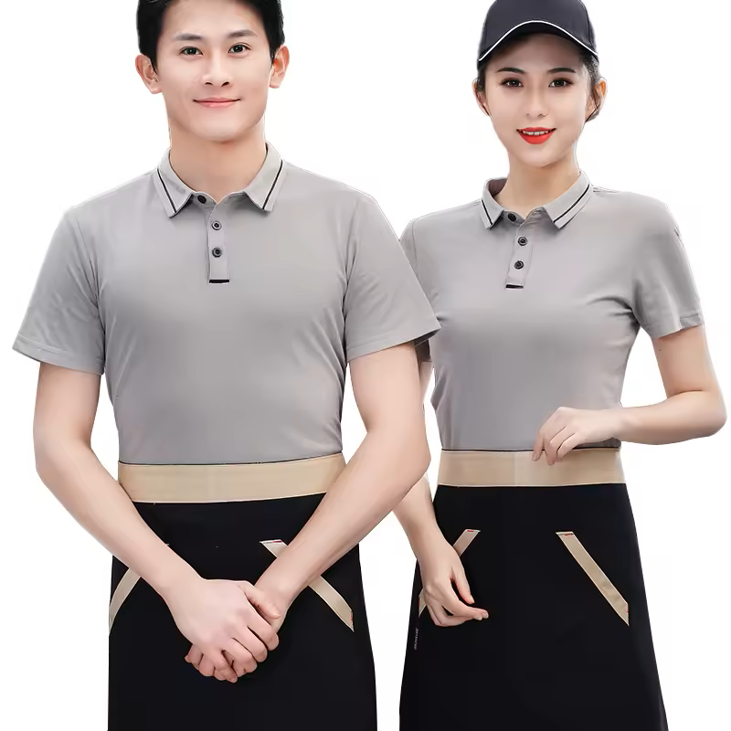 Chef Uniform Design Short Sleeve Workwear Restaurant Staff T Shirts Sushi Chef Uniform