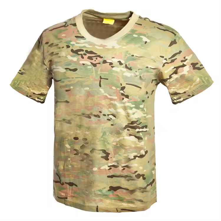 New Design Mesh Printed Safety T Shirts Pantone camouflage Ordinary outdoor uniform garment manufact