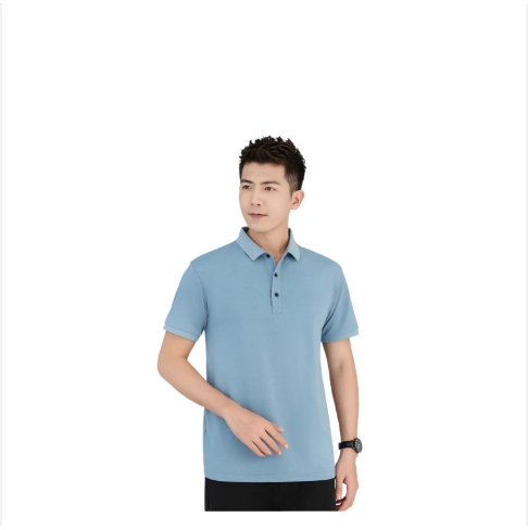 Summer New Ice Cotton Custom Lapel Short Sleeve Men's T-shirt Solid Color Ice Silk Golf Custom Polo 