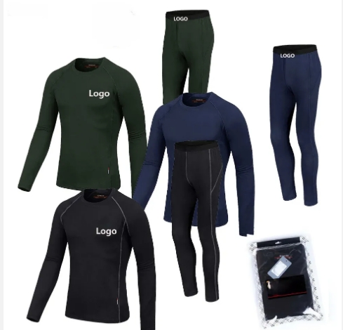 Hot selling custom logo fleece lined sport outdoor no trace thermal underwear men thermo functional 