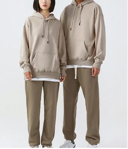 Streetwear Mens Garment Solid Color Blank Fleece Cotton Winter 500GSM Unisex Custom Logo Embroidery 
