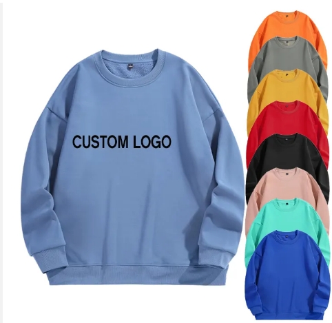 Wholesale High Quality Custom Logo Hoodie Blank Polyester Cotton Crewneck Sweatshirt for Men Drop Sh