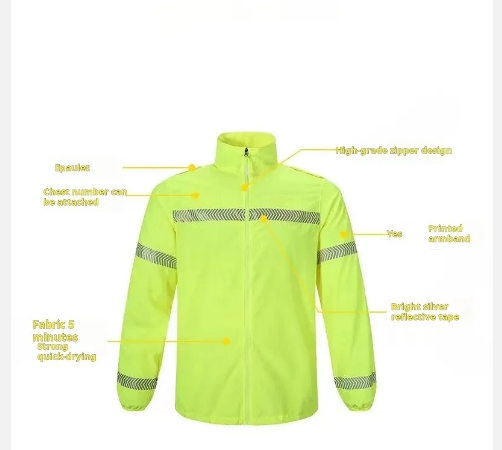Sun Protection Safety Jacket Hi-Vis Lightweight Thin Windbreaker Jacket For Outdoor Worker
