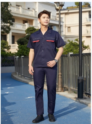 Summer men thin long short-sleeved site workshop workwear sets labor protection clothing constructio