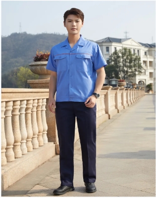 Summer workwear set men thin long short-sleeved site workshop labor construction engineering securit