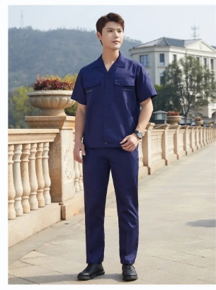 Summer workwear set men thin long short-sleeved site workshop labor protection construction engineer