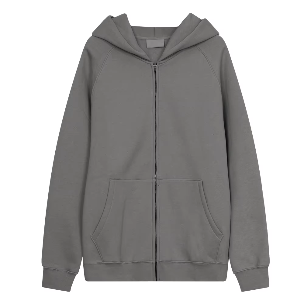 2024 New Men s Blank Solid Colors 600Gsm 100 Cotton Full Zip Up Hoodie Multicolor Basic Style Unisex
