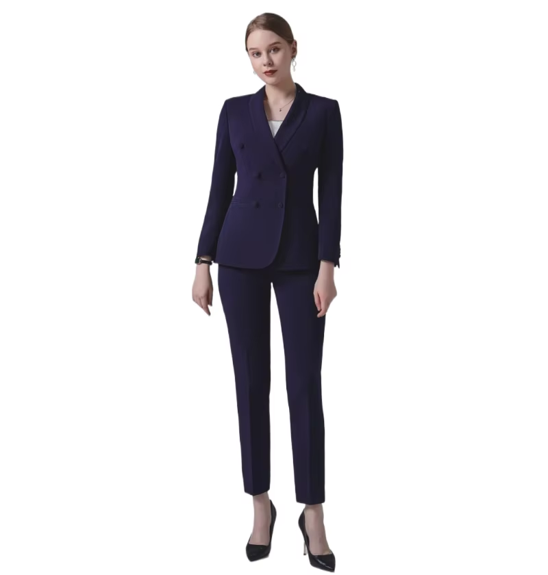 Lady 2024 Europe Style Fashion Designed Slim Fitted Suit Set Long Sleeve Women Office Business Suit