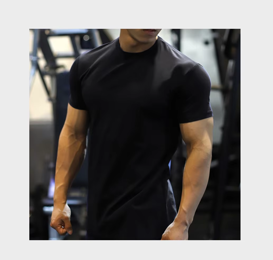 Wholesale Custom Logo Fit Gym Wear Men's t Shirts Elastic Quick-dry Sports  Elastic t Shirts