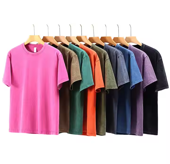 Custom DTG Printing Embroidery 260grams 100%Cotton Blank Vintage Washed Oversized T Shirts Streetwea