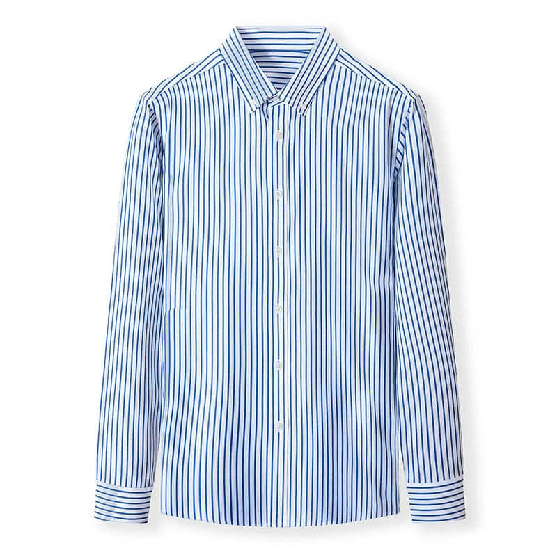 High End New Fashion Design Customize Woven Fabric Men's Casual Striped Shirts Long Sleeve for Men 